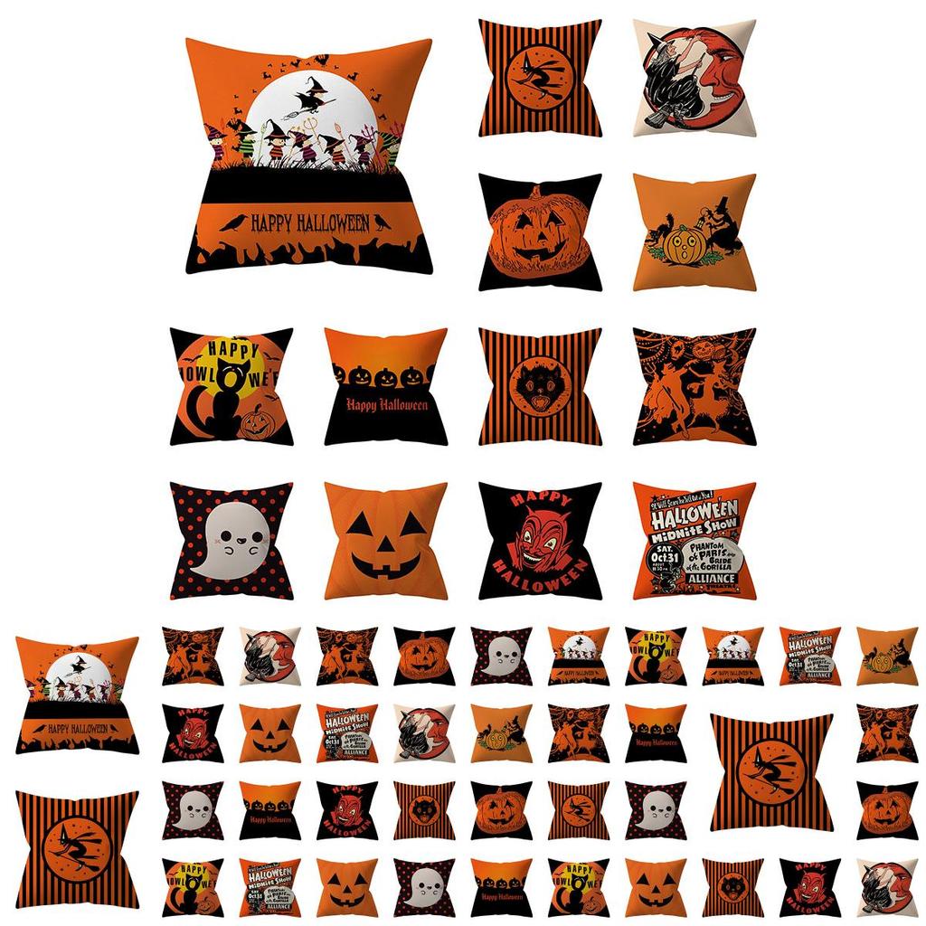Super Soft Halloween Pumpkin Throw Pillow Case For Cozy Sofa And Festive Home Decor