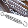 5Pcs 304 Stainless Steel Wire Rope Tension Tensioner Hook & Eye Turnbuckle for Indoor Outdoor(M6 )