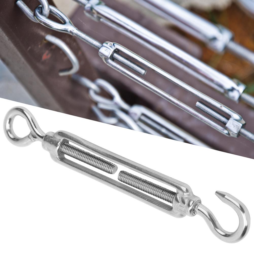 5Pcs 304 Stainless Steel Wire Rope Tension Tensioner Hook & Eye Turnbuckle for Indoor Outdoor(M6 )