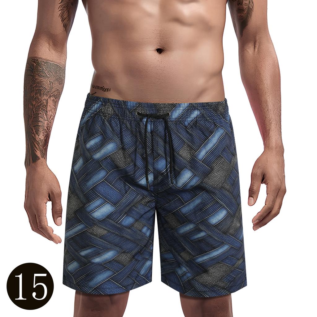 Men's casual shorts, men's shorts 2025 model, featuring tree branch and leaf patterns