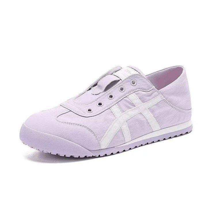 

No shoelaces, new soft-soled little white board shoes, niche retro moral training shoes, two wear lazy casual shoes 40 фіолетовий
