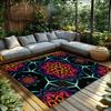 Unique Mandala Area Rug Bohemian Floor Mat Home Decor Living Room Bedroom Carpet Non Slip Washable Abstract Pattern Artistic Des