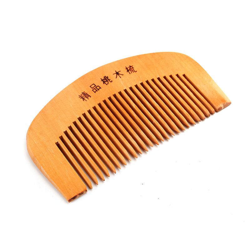 Portable Pocket-Sized Peach Wood Detangling and Massage Comb Standard