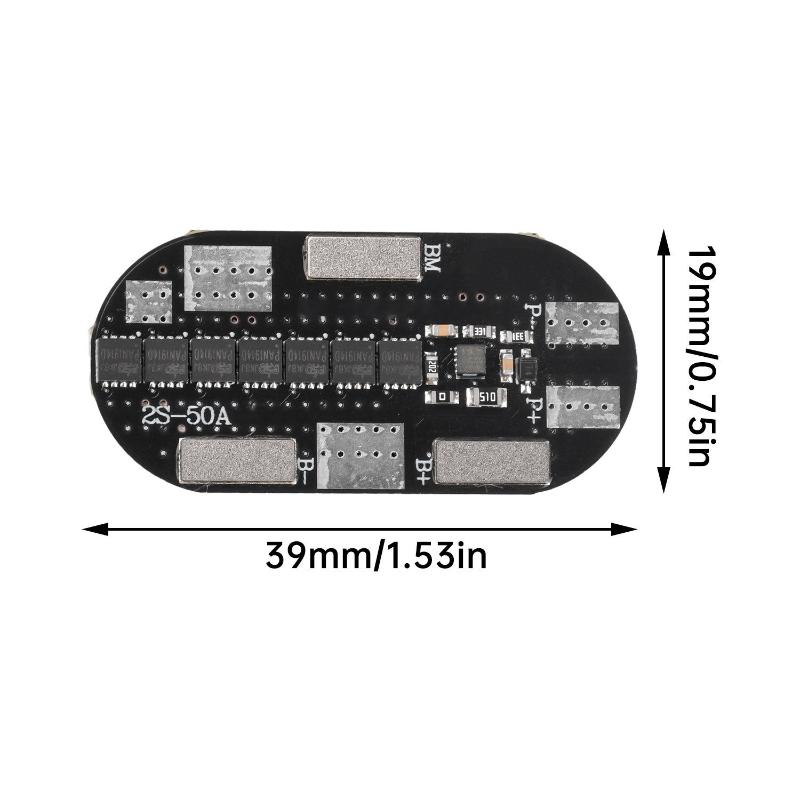 2S 50A Bms Lithium Battery Protection Board 3.7V Li Ion Battery Charging Protect Plate With Reverse Polarity Protection