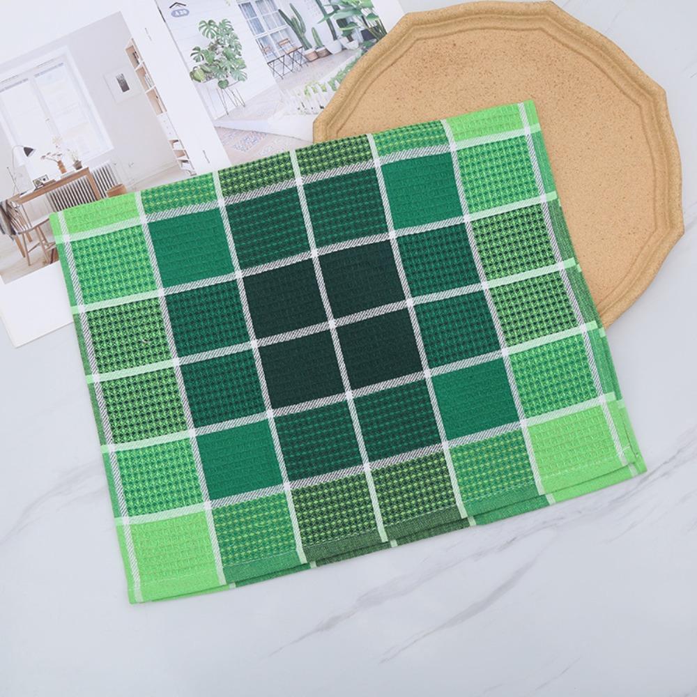4 Pieces Soft Kitchen Grid Dish Towel Cotton Yarn Tea Towel Waffle Cleaning Clothes  Pot