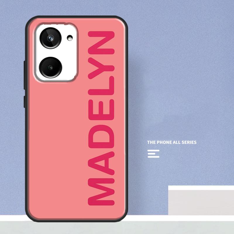 Pink Personalized Custom Name Monogram For Realme 10 8 9 Pro Plus C11 C15 C30 C31 C33 C35 C55 C21Y C25Y GT Neo 5 2 3 3T GT3 Case