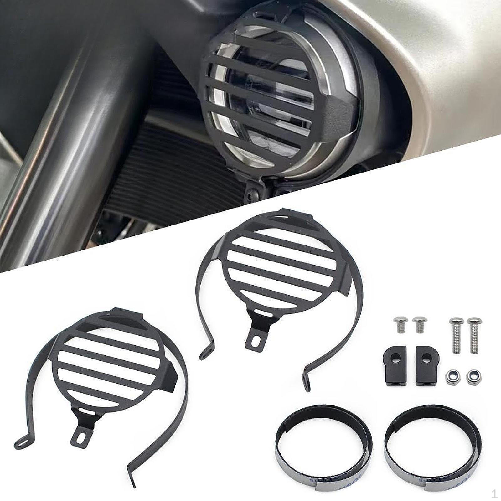 

2 Pieces Motorcycle Foglight Lamp Covers Accessories Easy to Install Premium Replacement чорний