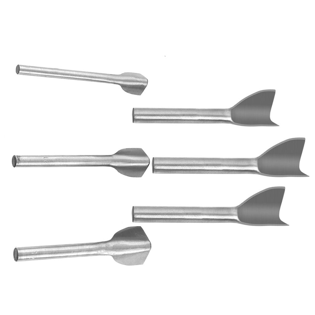 6pcs  Set DIY Leather Carft V Shape Punch Belt End Cutter For Home Leather Sewing(15 40mm)