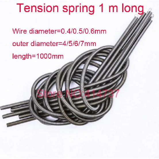 2pcs/pack 0.4/0.5/0.6mm wire Spring tension spring 1 m long Spring steel extension spring tension springs Length 1000mm 0.4mm