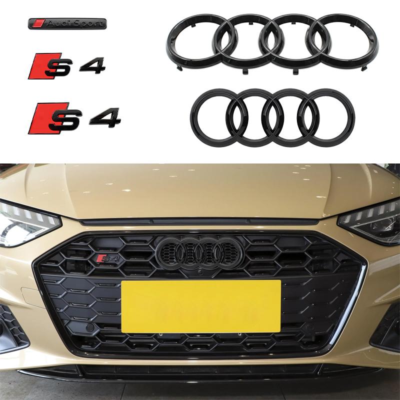 Glossy Black 192mm 275mm tt 2010-2019 S4 Badge ABS Car Styling Hood Front Bonnet Grill Rear Trunk S4 Emblem Stickers Accessory
