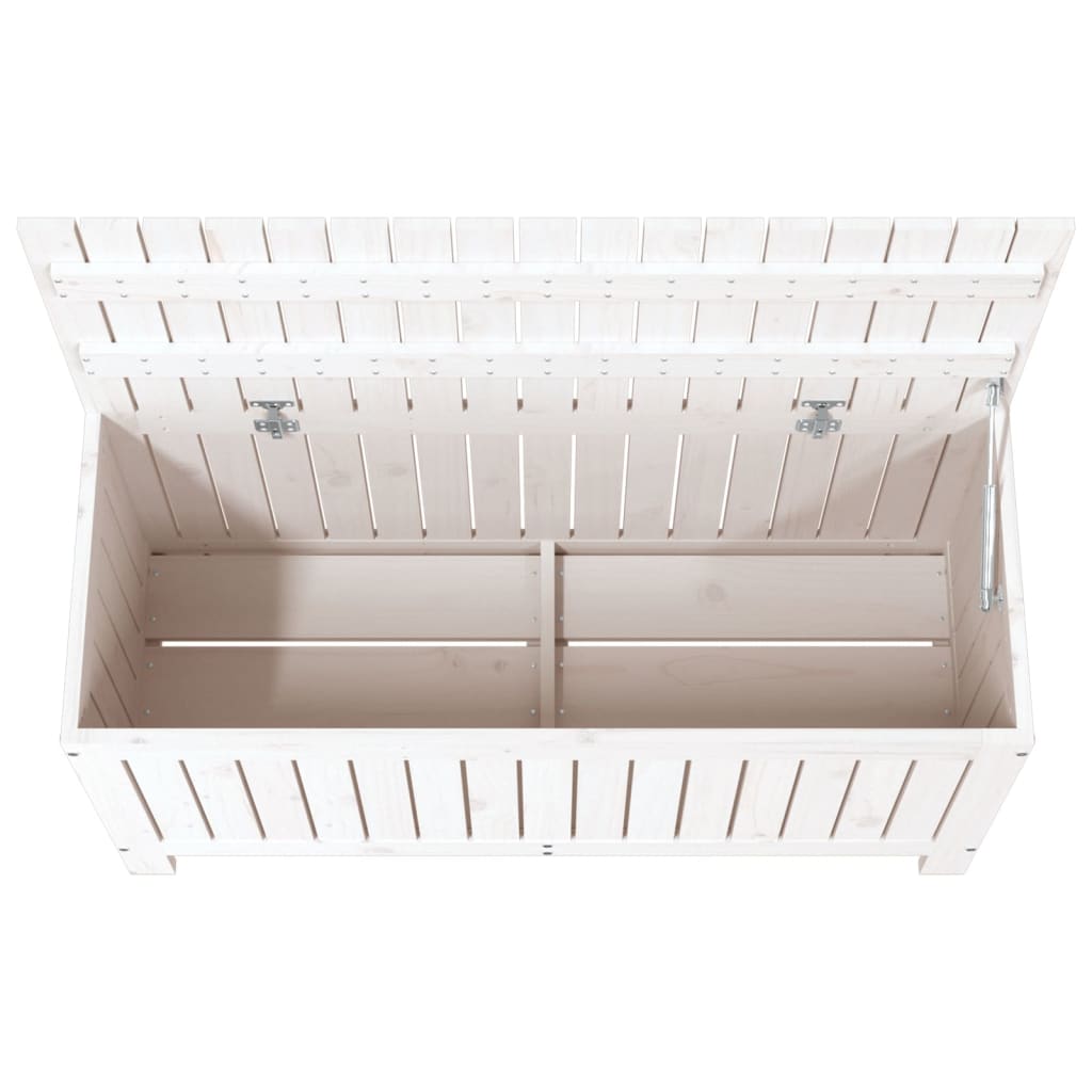 Garden Chest White 108 x 42.5 x 54 cm Solid Pine Wood