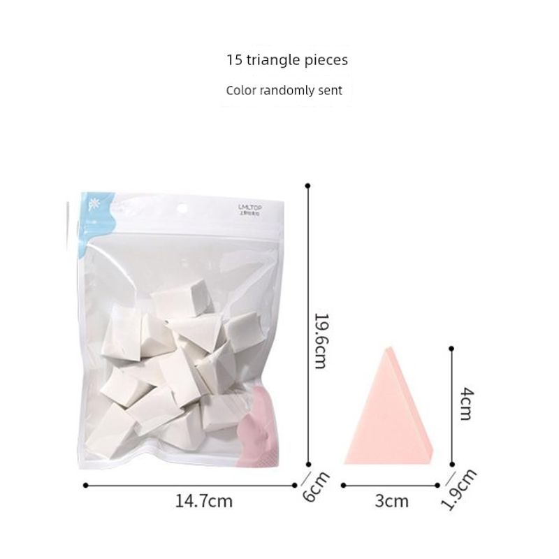 Authentic Disposable Diamond-Shaped Makeup Sponge, Small Powder-Free Beauty Sponge, Non-Powder-Absorbing Makeup Applicator 15 Small Triangles