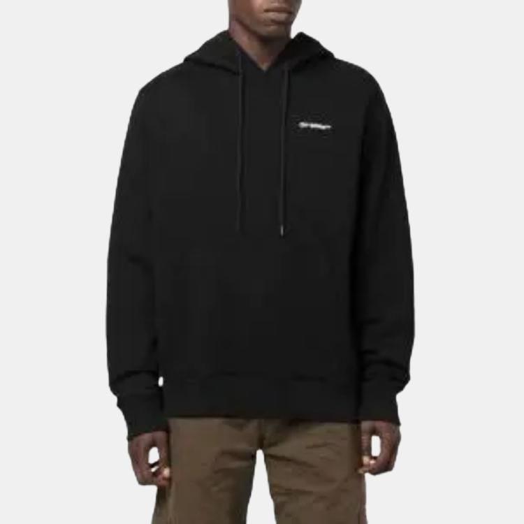 OFF WHITE Felpa con Cappuccio Diag Slim Contorno Onda OMBB097F22FLE0151001