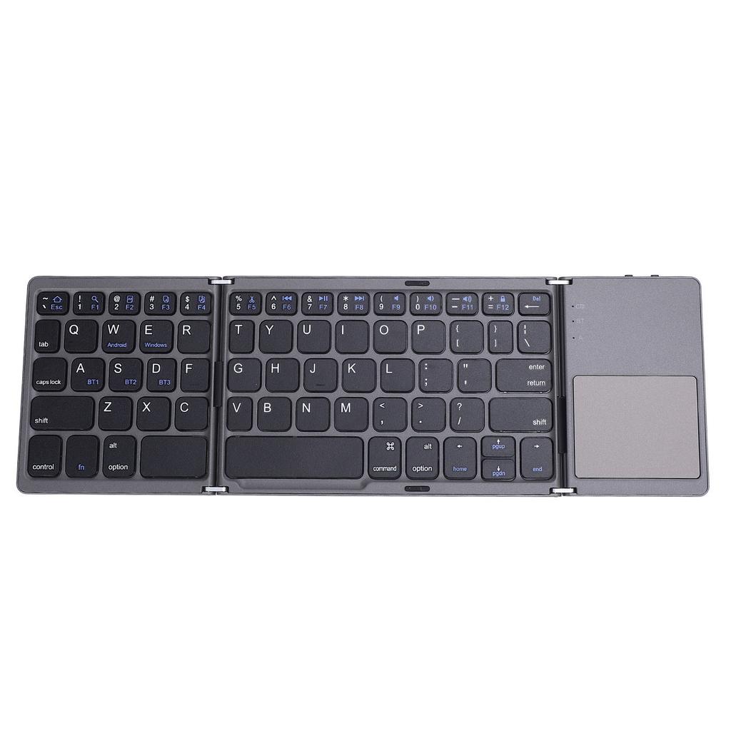 Foldable Bluetooth Keyboard Portable Triple Folding Rechargeable Wireless Keyboard with Touchpad