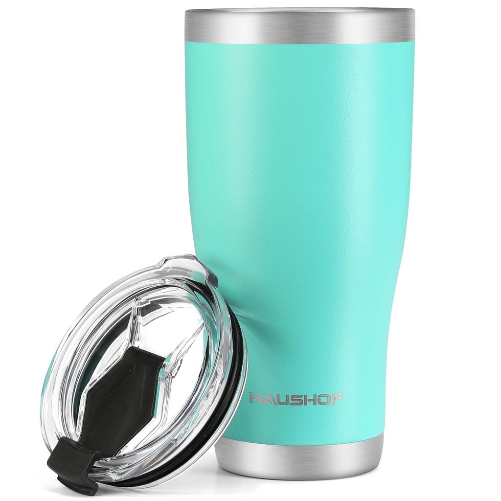 HAUSHOF Vacuum Insulated Stainless with Car Coffee Water Stainless Steel Convenience Store Keeps Drinks Hot or Perfect for Car Outdoor Tumbler, Steel,