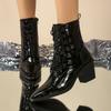 Fashion 2025 Fashion Side Zipper Design Women's Fashion Boots Spring and Autumn New Strapped Professional Sexy Pointed Hot Boots
