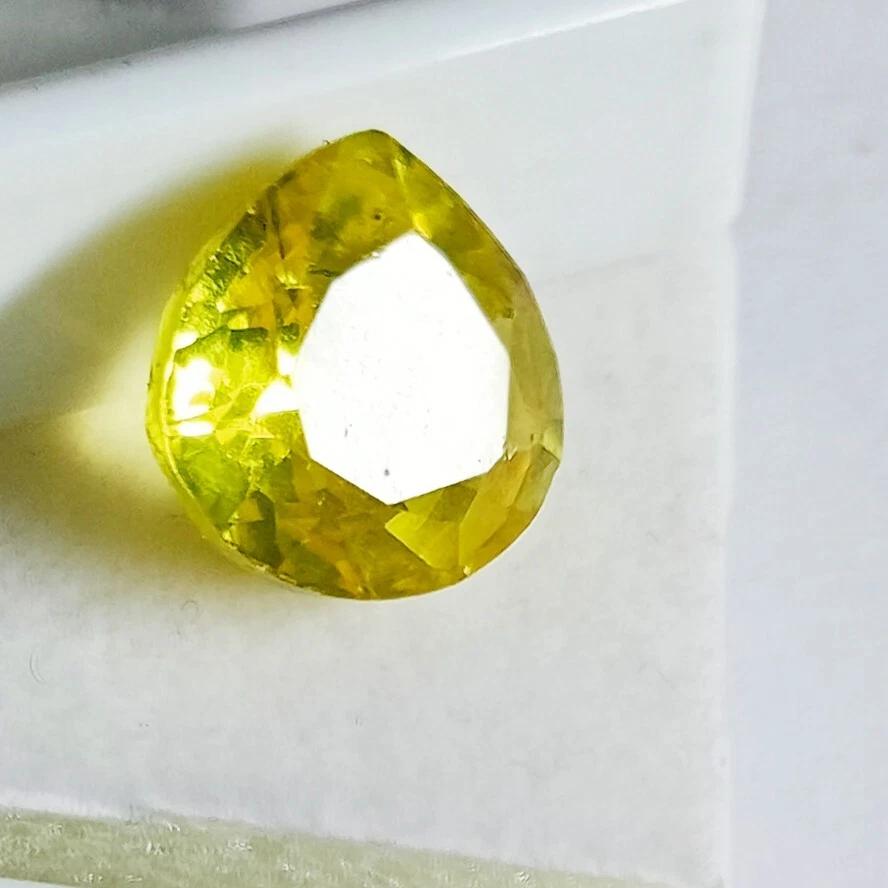 Excellent Yellow Sapphire Natural Pear Cut 12-14 Ct Certified Loose Gemstone