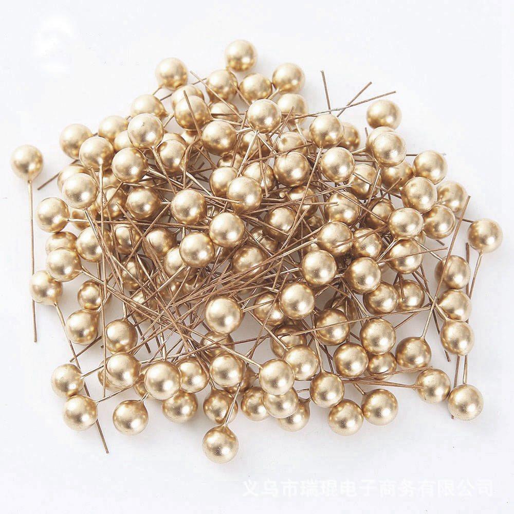 

Gold Silver Red Handmade artificial flower Christmas Decoration artificial Cherry Fake Fruit 1.2cm золотой