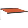 VidaXL Auvent rétractable orange et marron 3,5x2,5m tissu et aluminium, auvent, auvent de patio, auvent d'extérieur, auvent 3154567