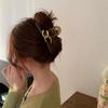 Elegant High-End Bronze Double 'C' Hairpin: Large Summer Shark Clip
