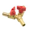 Robinet cu 3 căi din alamă 8x8x8mm cu comutatoare duble pentru conector tubulatură gaz Fiting trivalvă cu barbă pentru controlul fluxului de gaz
