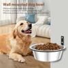 2 Pack Wall Mounted Dog Bowl Foldable Stainless Steel Raised Dog Food and Water Bowls Adjustable Height Wall Mounted Cat Food
