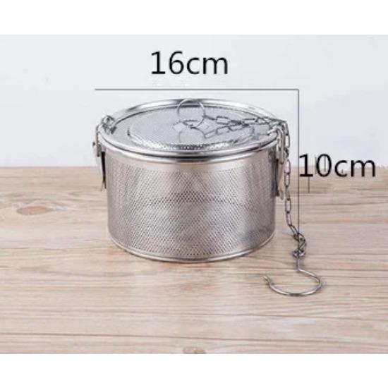 Big Stainless Steel Fine Mesh Strainer Gravy Soup Taste Spice Box Basket Brine Hot Pot Slag Separation Colander Strainers Basket