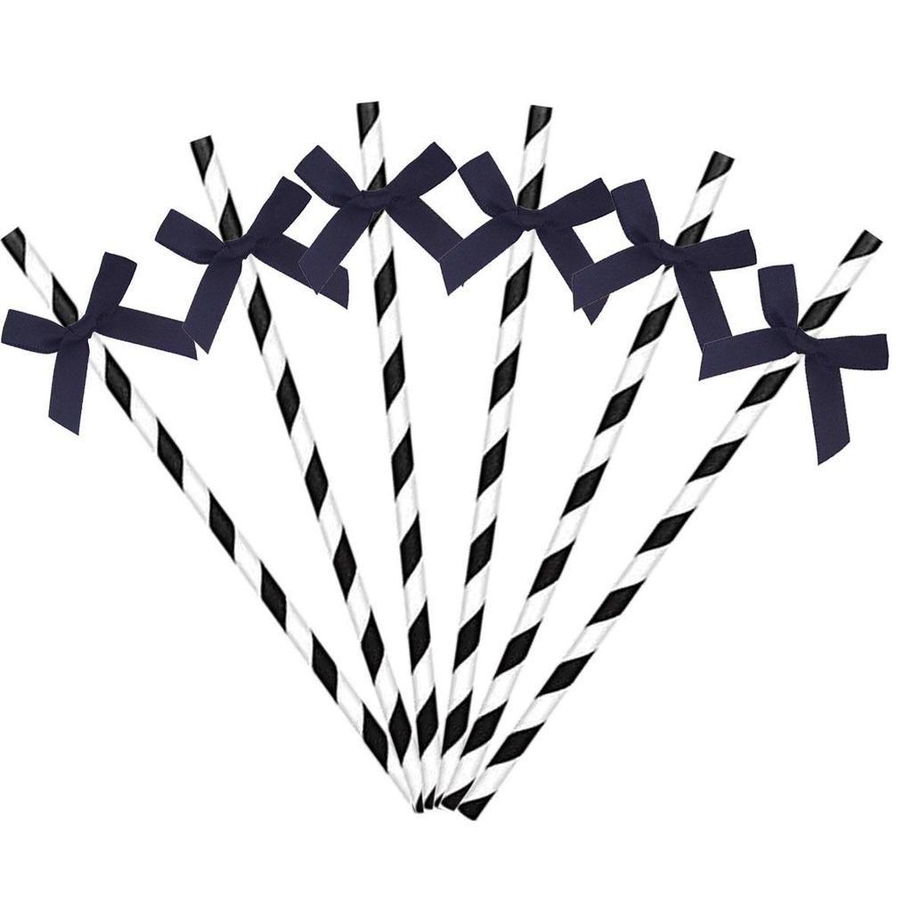 Kreatywne słomki papierowe z kokardką do dekoracji imprezowych i stylizacji stołu deserowego