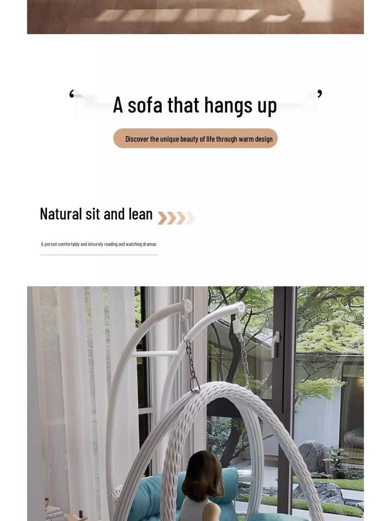 Indoor/Outdoor Rattan Hanging Basket Chair: Rocking Double Swing & Lazy Hammock