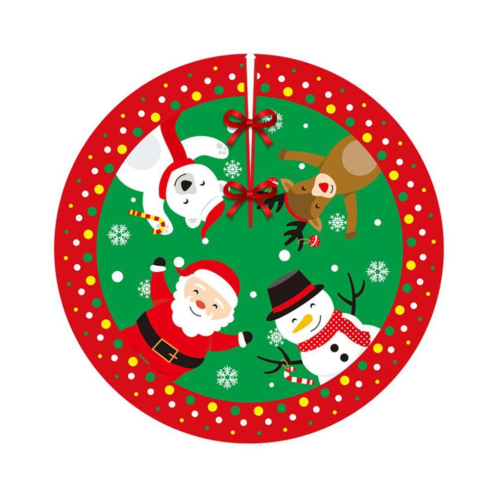 Merry Christmas Floral Happy New Year Christmas Trees Skirt Xmas Floor Cover Party Decor Apron