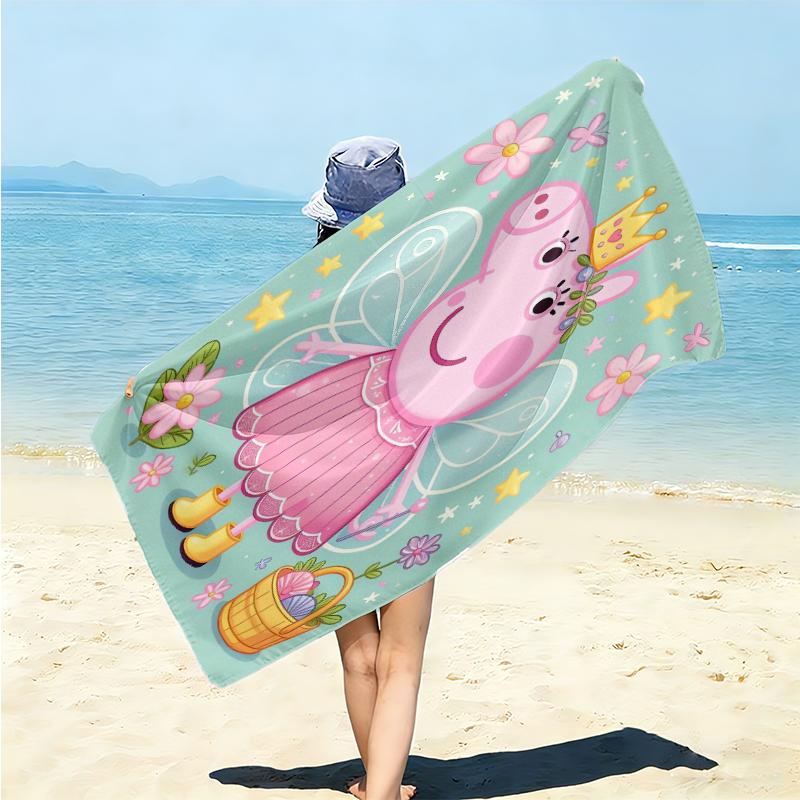 1Pc Peppa Pig Fairy Tale Beach Towel Microfiber Beach Towel Thin Absorbent For Beach Swimming Yoga Bath Sports 0917111