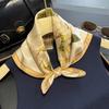 Printemps Et Automne Nouveau 100% Silk En Femmes 53cm Imprime Carre Echarpe En Plein Air Petit Bandeau Doux Chale