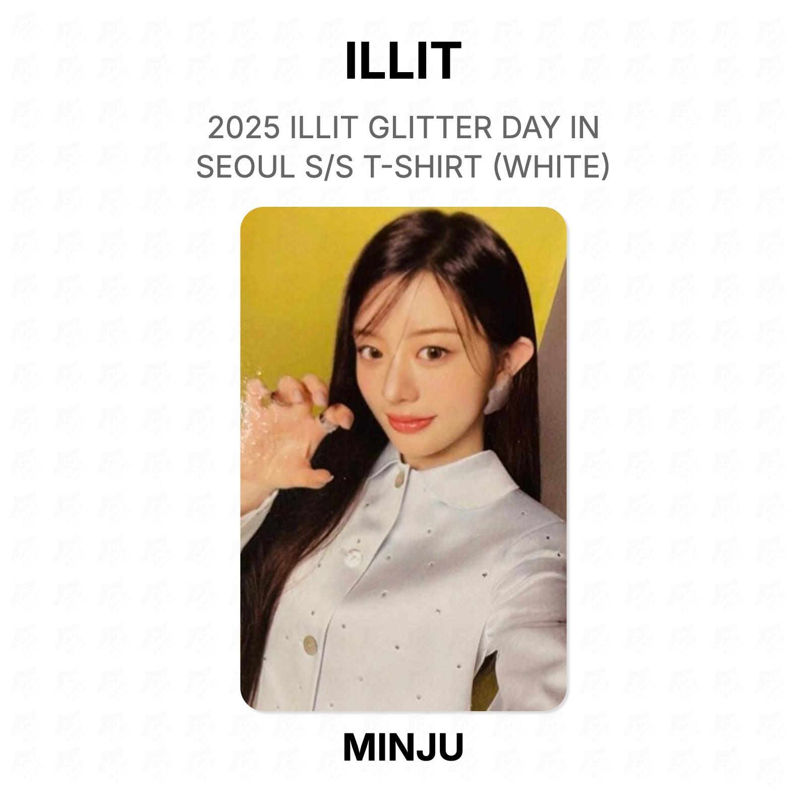 ILLIT 2025 ILLIT GLITTER DAY IN SEOUL S/S T-SHIRT (WHITE) Official Photocard MINJU