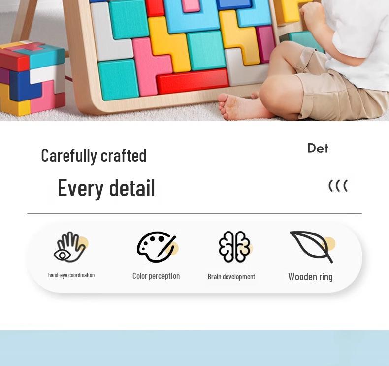 Tetris Building Blocks Puzzle: Educational Brain Training Toy for Kids Ages 3-6