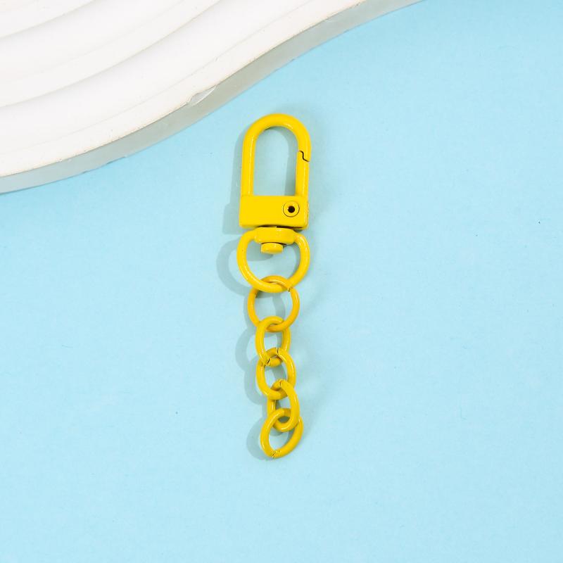 10Pcs Lobster Clasp Spring Buckle With Chains Colored Keychains For Diy Jewelry Making Key Ring Hooks Bags Buckle