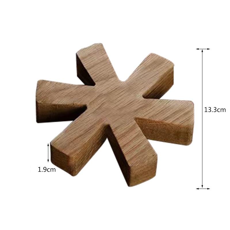 Wooden pot cushion creative snowflake insulation pad dining table kitchen dining bowl cushion casserole anti-scalding plate pad