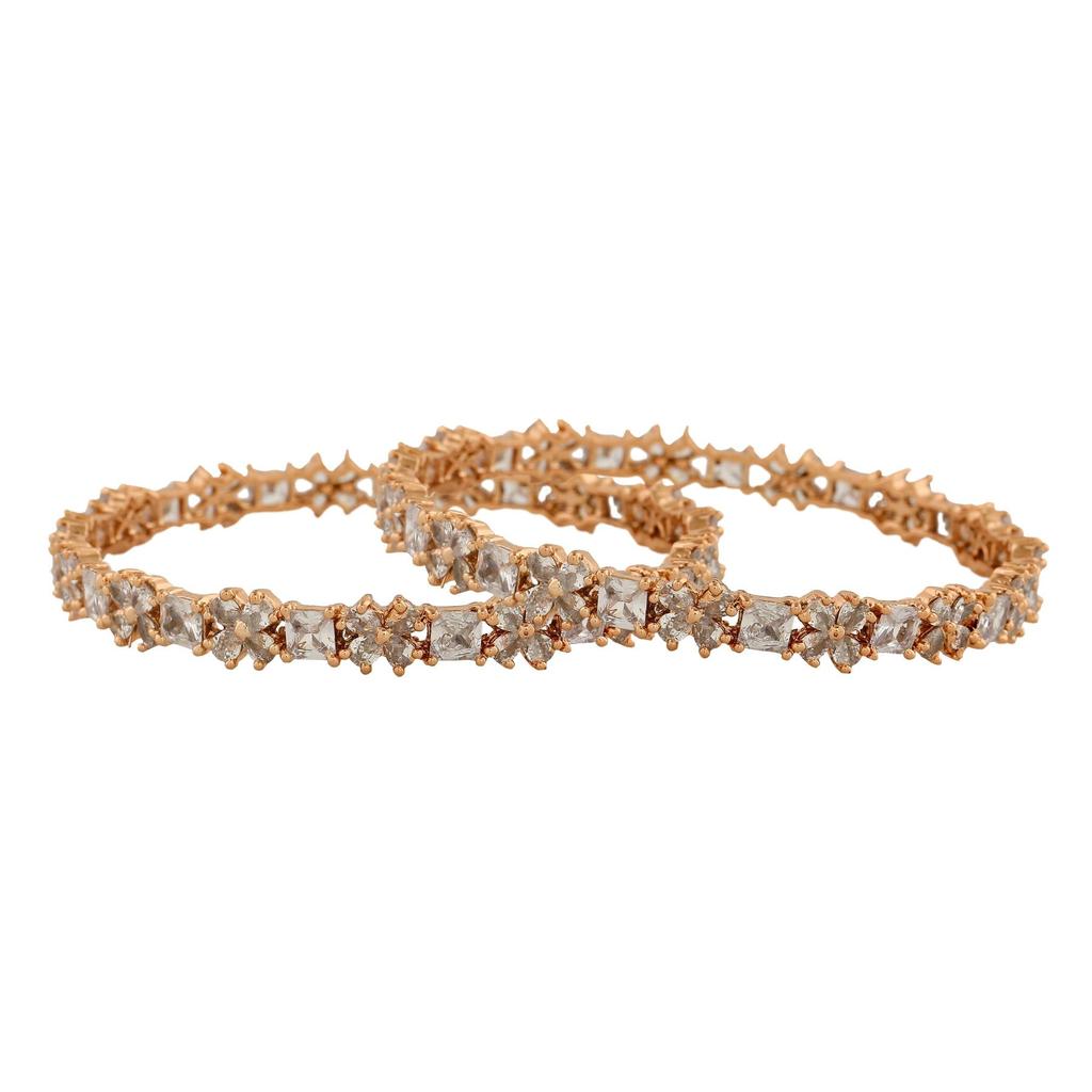 Bezaubernde Estele-Armbänder für Damen mit rosévergoldeten, CZ- und weißen Kristallen