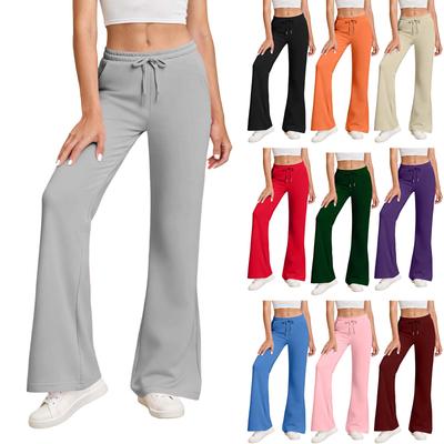 Damenmode, Farbe, Elastischer Bund, Tasche, Kordelzug, Ausgestellte Jogginghose