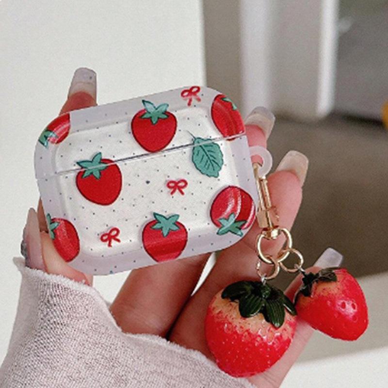 Strawberry keychain creative AirPods protective cover Apple wireless Bluetooth 1st generation Pro1 earphone cover