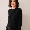 Women's Cozy Cable Knit Cashmere Sweater: Soft, Loose, Round Neck Pullover for Autumn/Winter