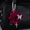 Exquisite Design Simulation Rose Flower Shape Butterfly Keychain Pendant Bag Decoration Gift