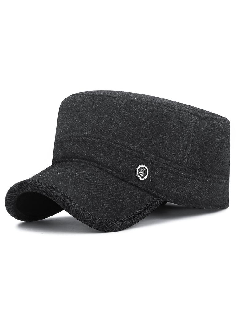 Northwood Winter Men's Outdoor Cold Proof Warm Flat Top Hats Thicken Ear Protection Flat Top Cap Cotton Trucker Hat