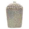 Popcorn White Clear/Red Evening Clutch Bag Wedding Purse Handmade Dazzling Women Shoulder Chain Handbags Party Cocktail Clutches