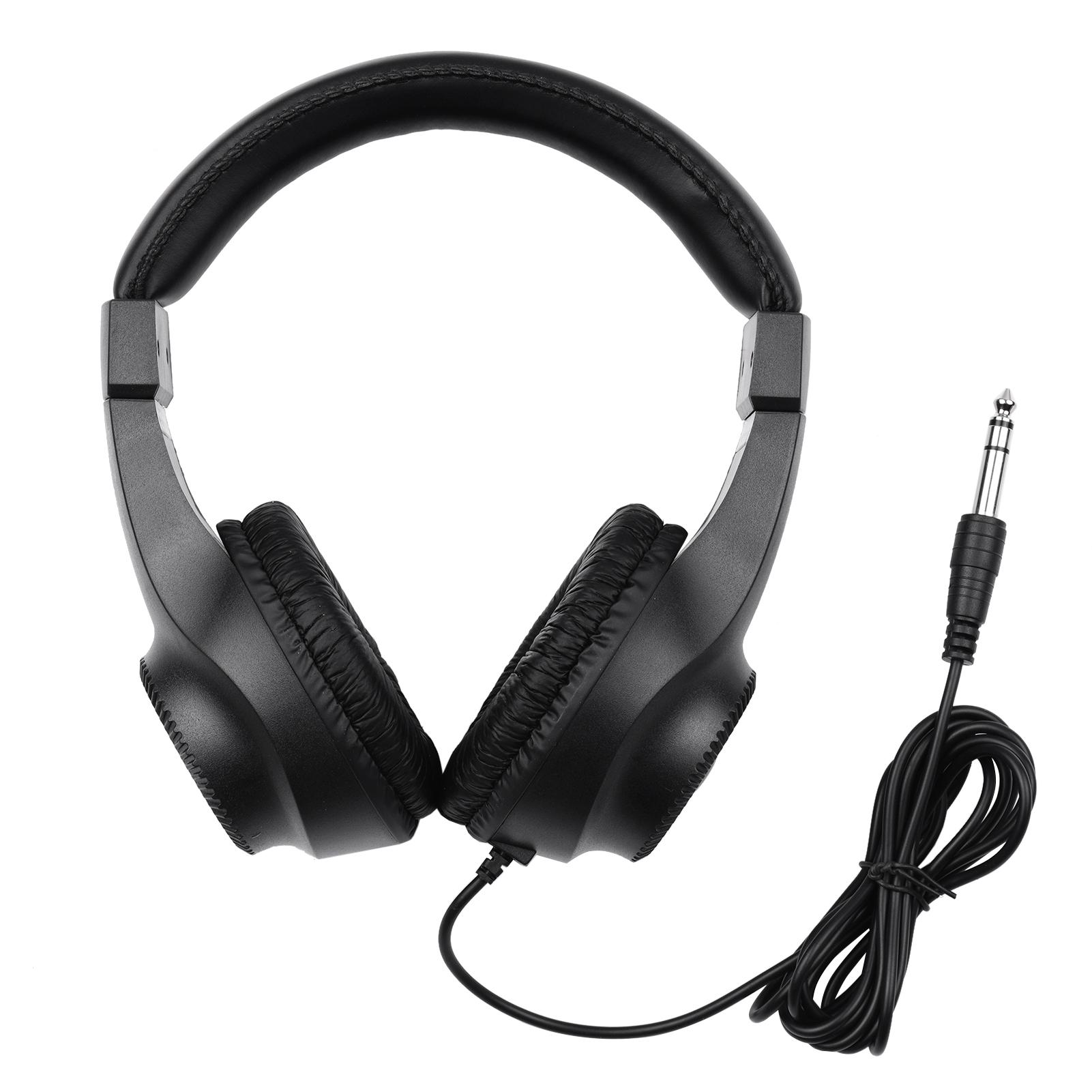 

Wired Headset Self Adjusting Headband 6.5mm Single Jack Stereo Monitoring Headphone for Electronic Musical Instruments Electric чорний