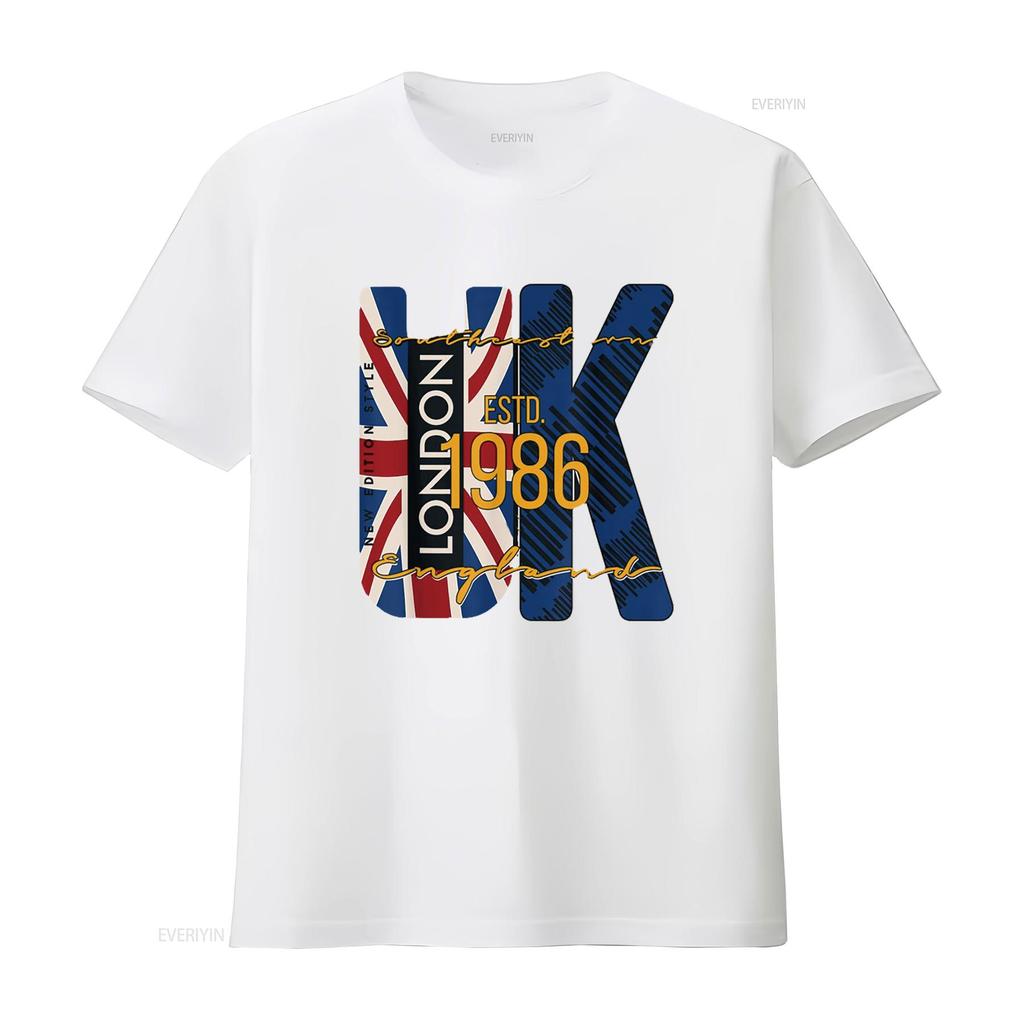 Großbritannien UK London Vereinigtes Königreich T-Shirt Schwarz X-Large Vintage Gewaschen Leicht Herren Oberteil Für Den Alltag Unisex