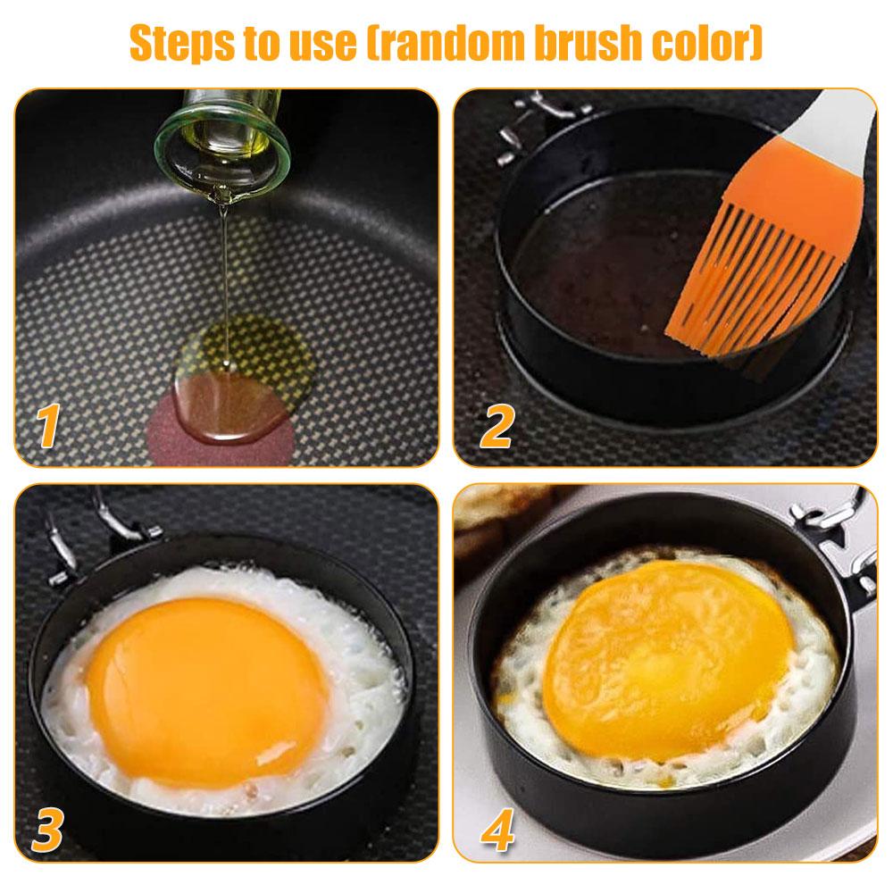4Pcs Stainless Steel Fried Egg Shaper Egg Mold DIY Breakfast Round Egg Pancake Rings Sandwich Cooking Kitchen Accessories Gadget
