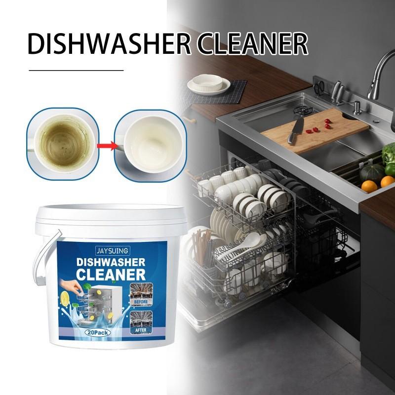 Jaysuing Dishwasher Cleaning Tablets Powerful Odor Eliminating Grease Removal Multi Surface Cleaner 20 Pack