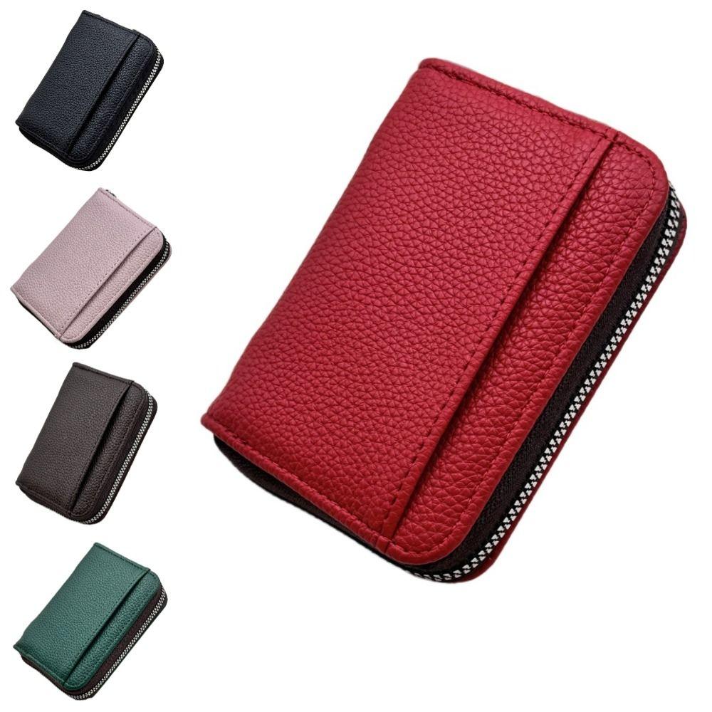 Solid Color Credit Cards Holder PU Leather Mini Coin Pocket Gift Small Card Bag  Business