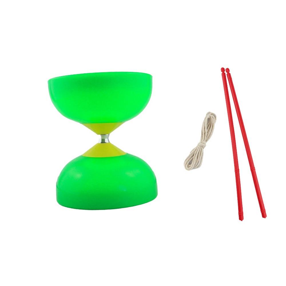 

Soft Chinese Diabolo Leather Diabolo Toy Portable Chinese Yoyo Diabolo Set Body Building зелений