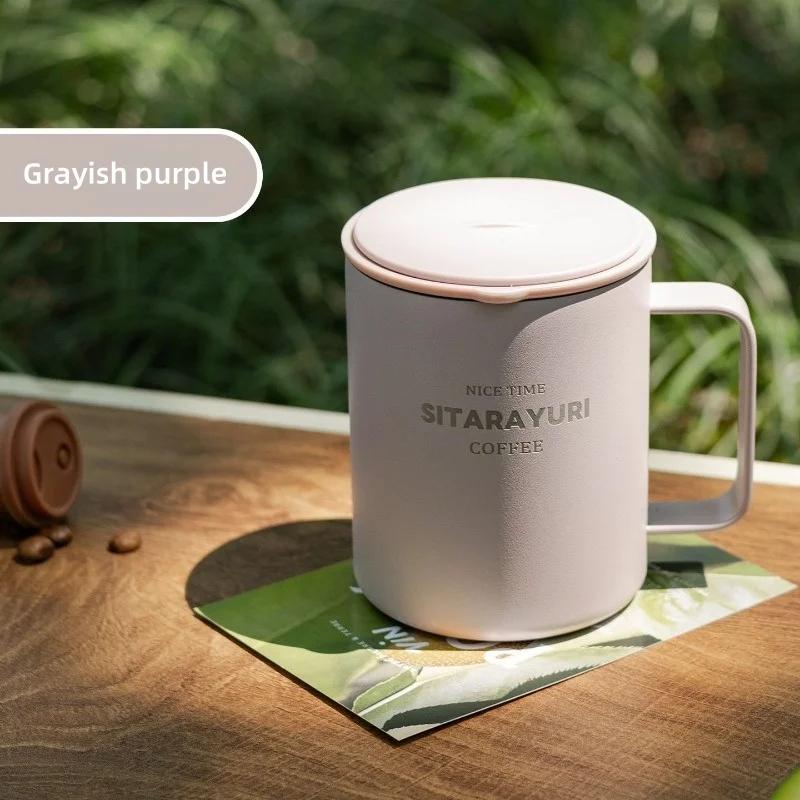 Przenośny kubek termiczny ze stali nierdzewnej, termos próżniowy, kubek na zimne i gorące napoje z uchwytem, kubek samochodowy, termiczny kubek podróżny, kubek izolowany na kawę